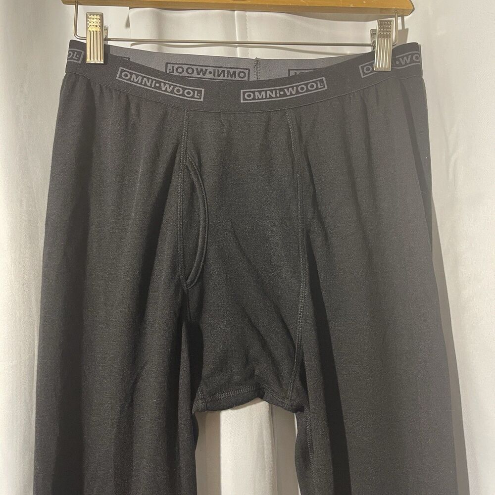 Omni Wool Mens L Base Layer Pants Thermal Black